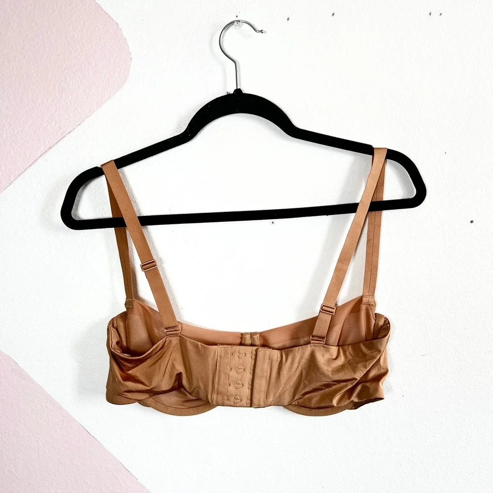 Skims No Show Unlined Balconette‎ Bra Brown Sheer Underwire MISSING SIZE - Picture 2 of 5